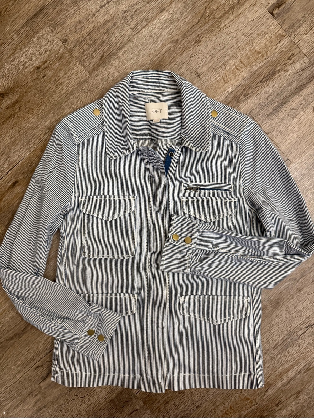 LOFT • Pinstripe Utility Jacket